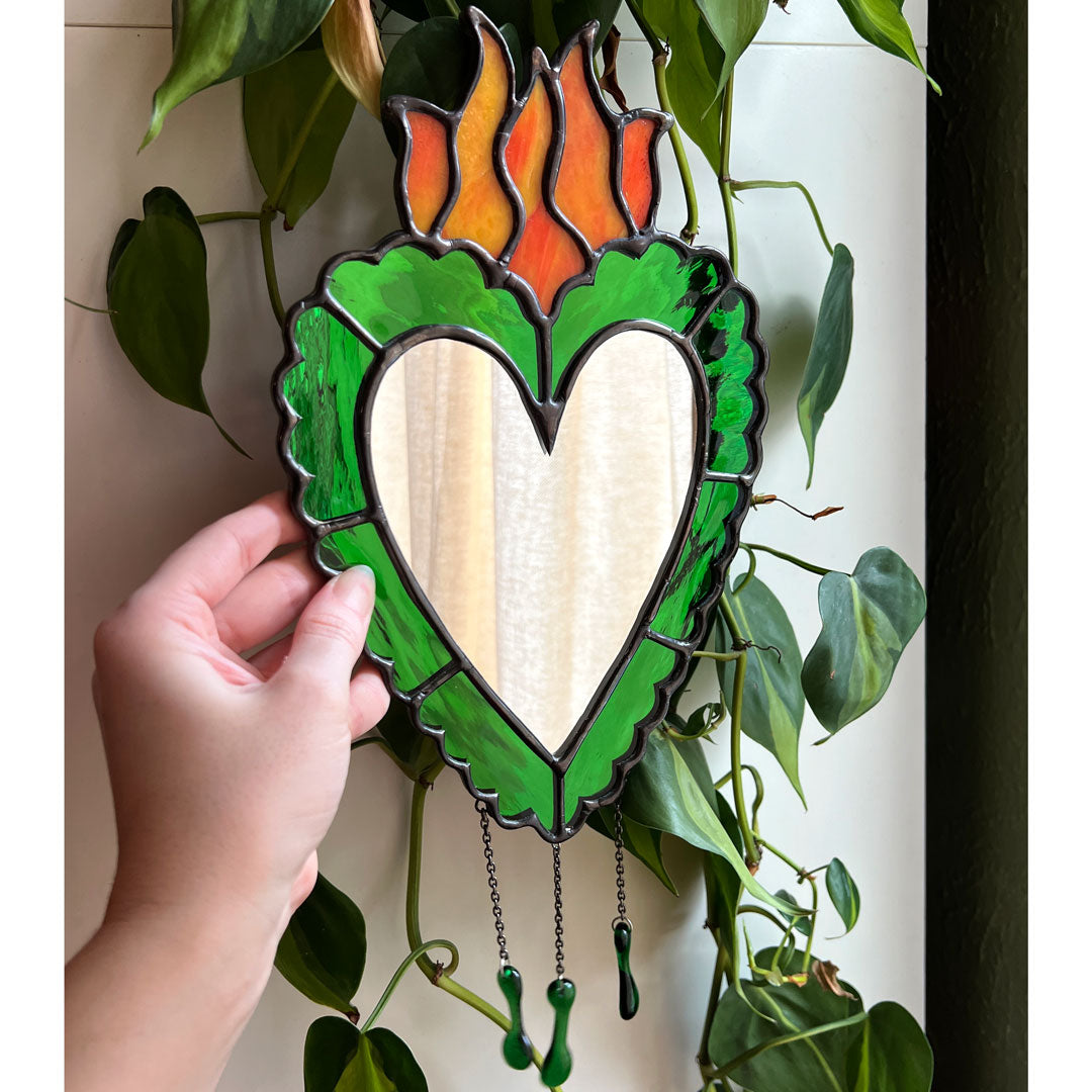 Green Bleeding Heart Mirror