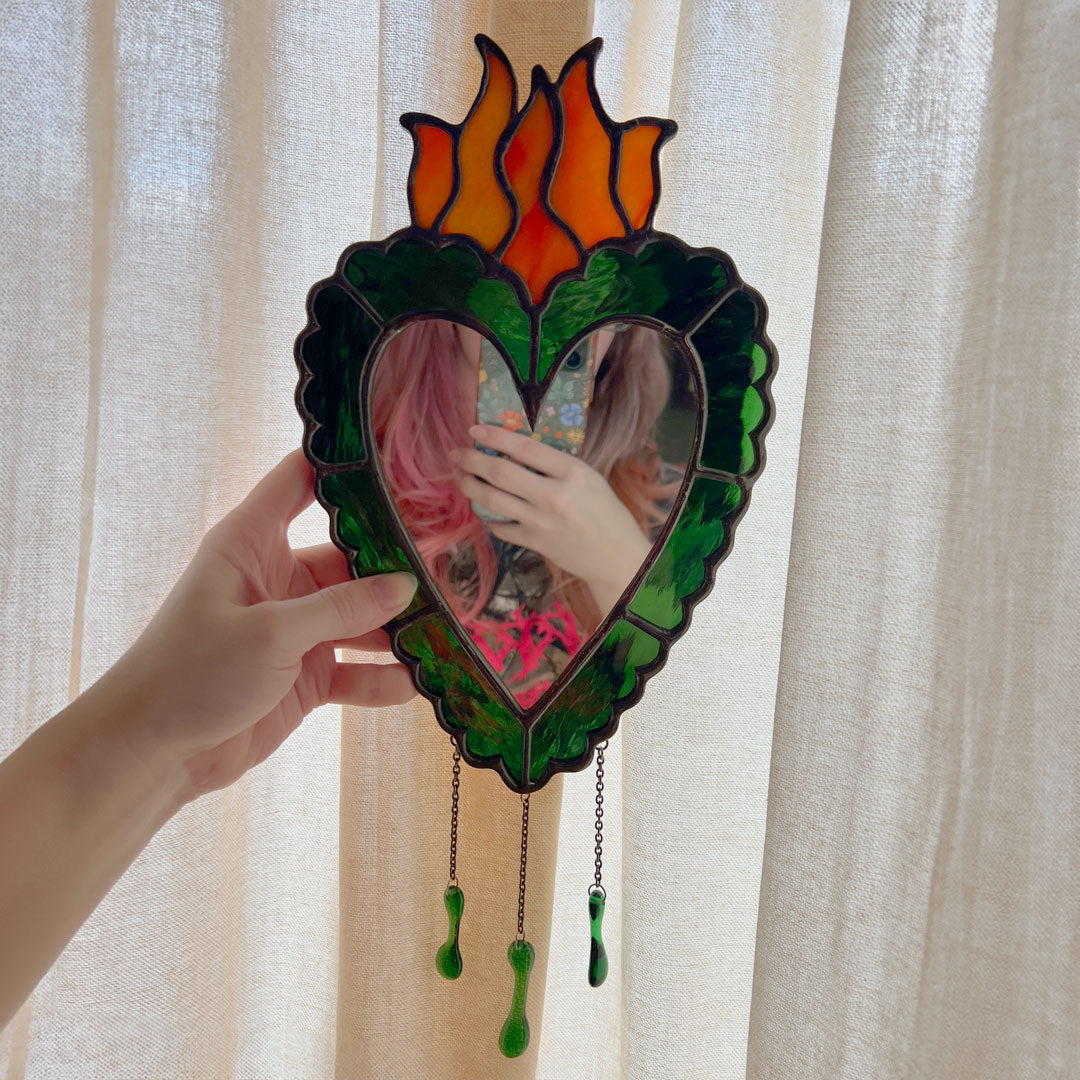 Green Bleeding Heart Mirror